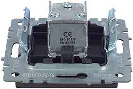 розетка ТВ проходная IEK РТВ10-0-БрТБ Brite - вид с тыльной стороны