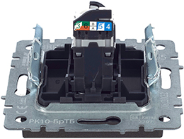 розетка компьютерная RJ45 кат.5E IEK РК10-БрТБ Brite - вид с тыльной стороны