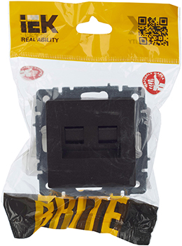 розетка компьютерная двойная RJ45 кат.5E IEK РК10-2-БрТБ Brite - упаковка