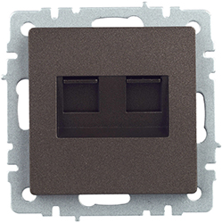 розетка компьютерная двойная RJ45 кат.5E IEK РК10-2-БрТБ Brite - внешний вид