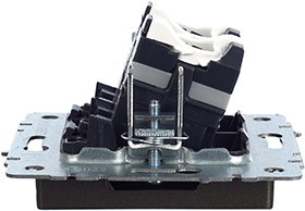 розетка компьютерная двойная RJ45 кат.5E IEK РК10-2-БрТБ Brite - вид сбоку