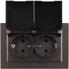 розетка 2-местная IEK РСбш12-3-44-БрТБ Brite - внешний вид