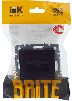 розетка компьютерная двойная RJ11+RJ45 кат.5E IEK РК/Т12-БрЧ Brite - упаковка