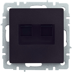 розетка двойная RJ11+RJ45 кат.5E IEK РК/Т12-БрЧ Brite - внешний вид