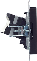 розетка компьютерная двойная RJ45 кат.5E IEK РК10-2-БрЧ Brite - вид сбоку