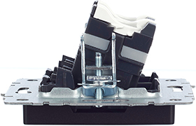 розетка компьютерная двойная RJ45 кат.5E IEK РК10-2-БрЧ Brite - вид сбоку