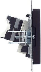 розетка двойная RJ11+RJ45 кат.5E IEK РК/Т12-БрЧ Brite - вид сбоку