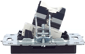 розетка двойная RJ11+RJ45 кат.5E IEK РК/Т12-БрЧ Brite - вид сбоку