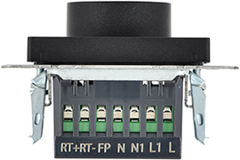 терморегулятор электронный IEK ТС10-1-БрЧ Brite - вид сбоку