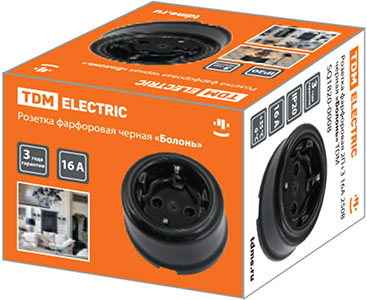 розетка 1-местная "Болонь" TDM SQ1820-0008 - упаковка