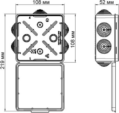 коробка распределительная "Промрукав" 40-0302-1001 - размеры