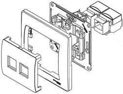 розетка ТВ + RJ45 кат.5е Systeme Electric Glossa - монтаж