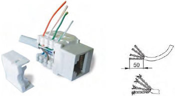 подключение компьютерного разъема RJ45 кат.5е Systeme Electric Glossa