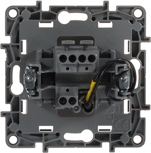 переключатель 1-клавишный Legrand Etika с подсветкой - вид с тыльной стороны