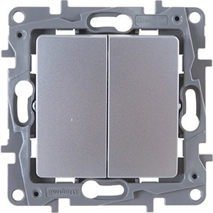 выключатель 2-клавишный Legrand Etika 672402 - внешний вид