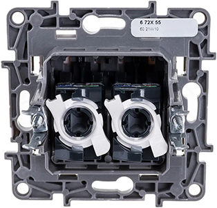 розетка информационная двойная RJ45 кат.5Е Legrand Etika - вид с тыльной стороны