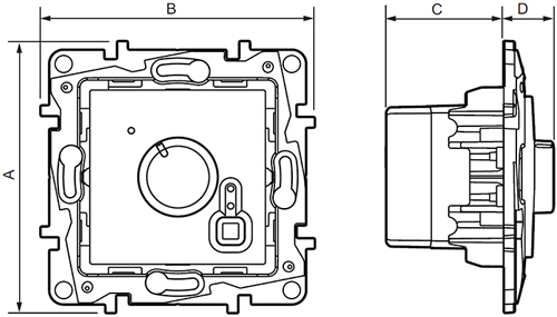 терморегулятор Legrand Etika для теплого пола - размеры