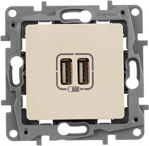 розетка 2 х USB тип А Legrand Etika 672394 - внешний вид