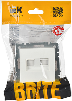 розетка компьютерная двойная RJ45 кат.5E IEK РК10-2-БрБ Brite - упаковка