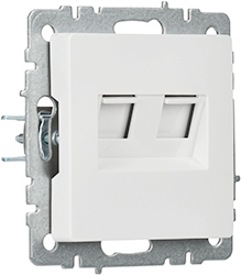 розетка компьютерная двойная RJ45 кат.5E IEK РК10-2-БрБ Brite - внешний вид