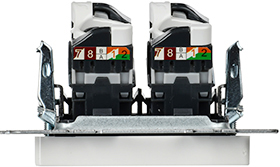 розетка компьютерная двойная RJ45 кат.5E IEK РК10-2-БрБ Brite - вид сбоку