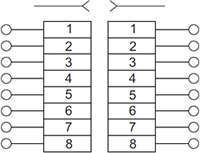 розетка компьютерная двойная RJ45 IEK Brite - схема электрическая