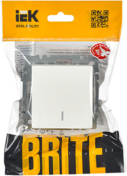 выключатель 1-клавишный IEK ВС10-1-1-БрБ Brite - упаковка