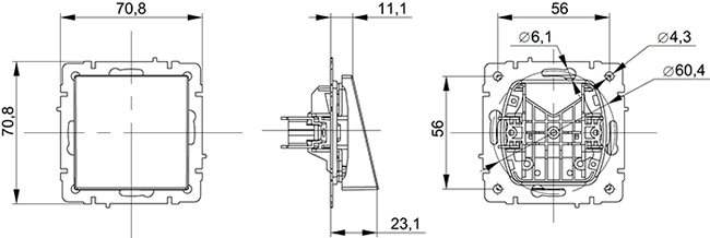 вывод кабеля IEK Brite - размеры