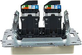 розетка компьютерная двойная RJ45 кат.5E IEK РК10-2-БрКр Brite - вид сбоку