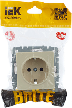 розетка 1-местная IEK РС11-1-0-БрКр Brite - упаковка