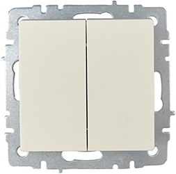 выключатель 2-клавишный проходной IEK ВС10-2-6-БрКр Brite - внешний вид