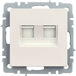 розетка компьютерная двойная RJ45 кат.5E IEK РК10-2-БрЖ Brite - внешний вид