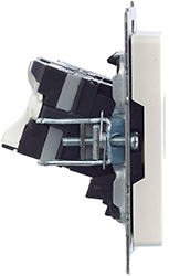 розетка компьютерная двойная RJ45 кат.5E IEK РК10-2-БрЖ Brite - вид сбоку