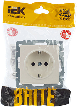 розетка 1-местная IEK РС14-1-0-БрЖ Brite - упаковка