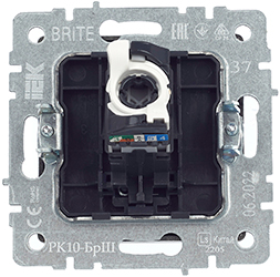 розетка компьютерная RJ45 кат.5E IEK РК10-БрШ Brite - вид с тыльной стороны