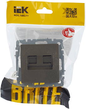 розетка компьютерная двойная RJ45 кат.5E IEK РК10-2-БрШ Brite - упаковка