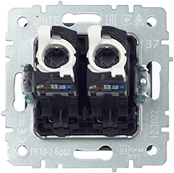 розетка компьютерная двойная RJ45 кат.5E IEK РК10-2-БрШ Brite - вид с тыльной стороны