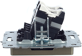 розетка компьютерная двойная RJ45 кат.5E IEK РК10-2-БрШ Brite - вид сбоку