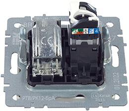 розетка TV+RJ45 IEK РТВ/РК12-БрА Brite - вид с тыльной стороны