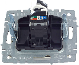 розетка компьютерная RJ45 кат.5E IEK РК10-БрА Brite - вид с тыльной стороны