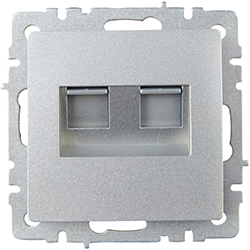 розетка компьютерная двойная RJ45 кат.5E IEK РК10-2-БрА Brite - внешний вид