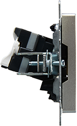 розетка компьютерная двойная RJ45 кат.5E IEK РК10-2-БрА Brite - вид сбоку