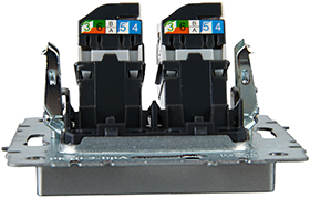 розетка компьютерная двойная RJ45 кат.5E IEK РК10-2-БрА Brite - вид сбоку