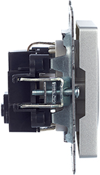 розетка 1-местная IEK РС14-1-0-БрА Brite - вид сбоку