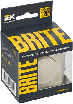 светорегулятор поворотно-нажимной IEK СС10-1-0-БрКр Brite - упаковка