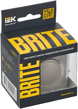 светорегулятор поворотно-нажимной IEK СС10-1-0-БрШ Brite - упаковка