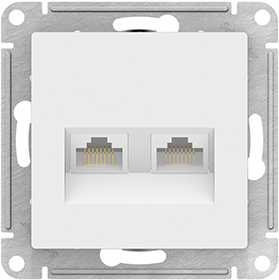 розетка компьютерная 2-местная RJ45 Systeme Electric AtlasDesign, лотос - внешний вид