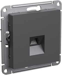 розетка компьютерная 1-местная RJ45 Systeme Electric AtlasDesign, базальт - внешний вид