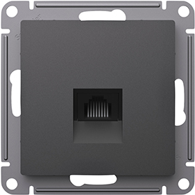 розетка компьютерная 1-местная RJ45 Systeme Electric AtlasDesign, базальт - внешний вид