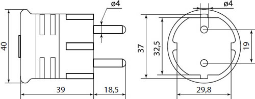 вилка разборная TDM SQ1806-0200 с з/к - размеры